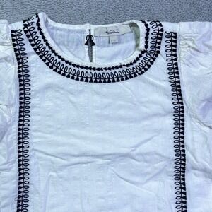 LOFT White Embroidered Tiered Dress Casual‎ Boho Summer Festival Size S